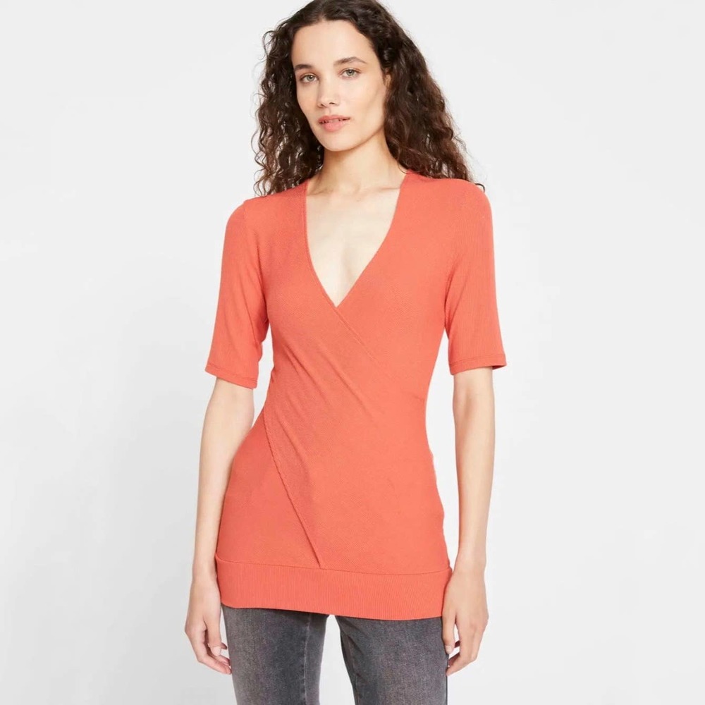 Women's Coral Surplice Knit Top